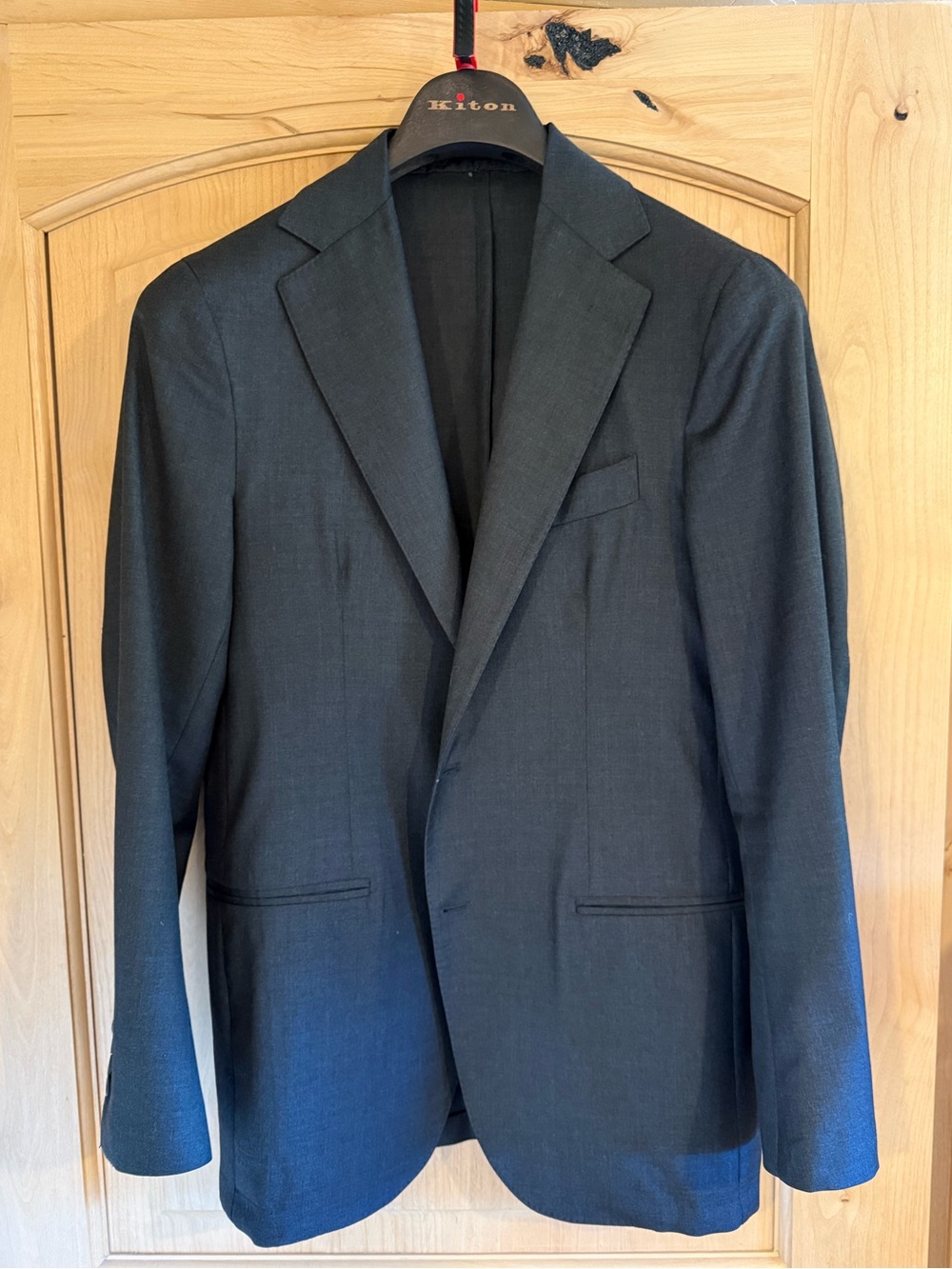 Kiton Dark Grey Men's Single-Breasted Two-Button Suit Jacket